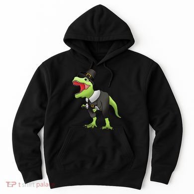 Dinosaur Thanksgiving Pilgrim Hoodie
