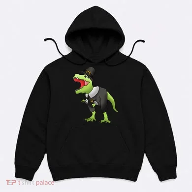 Dinosaur Thanksgiving Pilgrim Hoodie