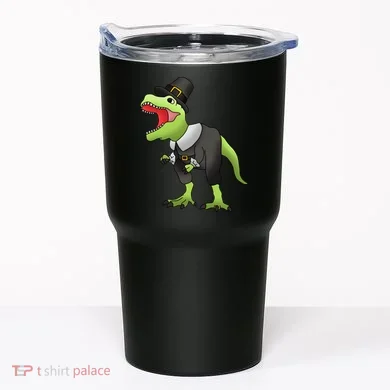 Dinosaur Thanksgiving Pilgrim Tumbler