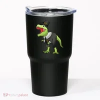 Dinosaur Thanksgiving Pilgrim Tumbler thumb 0