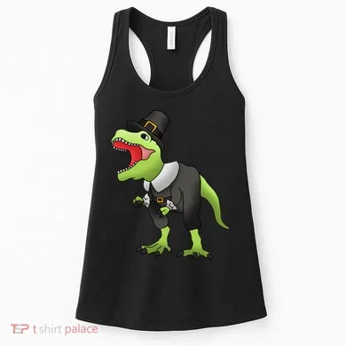 Dinosaur Thanksgiving Pilgrim Women's Tank Top