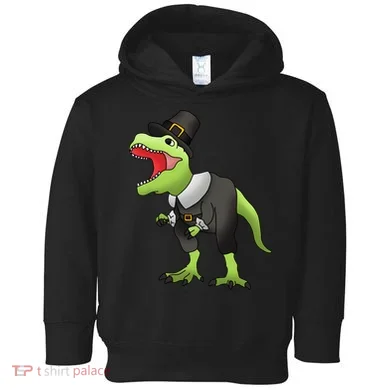 Dinosaur Thanksgiving Pilgrim Toddler Hoodie