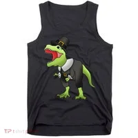 Dinosaur Thanksgiving Pilgrim Tank Top thumb 0
