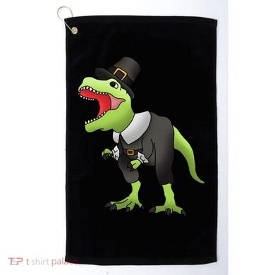 Dinosaur Thanksgiving Pilgrim Golf Towel