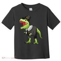 Dinosaur Thanksgiving Pilgrim Toddler T-Shirt thumb 0