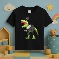 Dinosaur Thanksgiving Pilgrim Toddler T-Shirt thumb 3