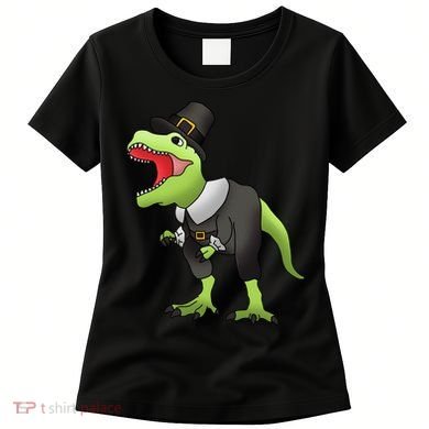 Dinosaur Thanksgiving Pilgrim Women's T-Shirt