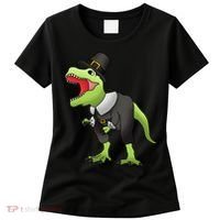 Dinosaur Thanksgiving Pilgrim Women's T-Shirt thumb 0
