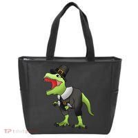 Dinosaur Thanksgiving Pilgrim Tote Bag thumb 0