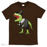 Dinosaur Thanksgiving Pilgrim T-Shirt thumb 0