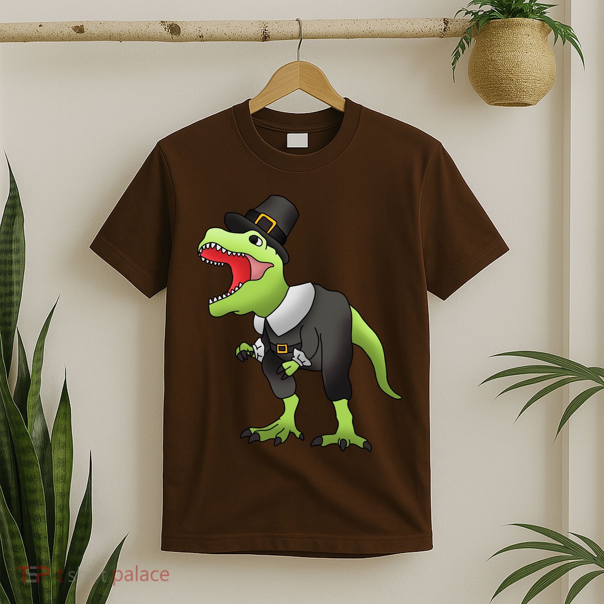 Dinosaur Thanksgiving Pilgrim T-Shirt