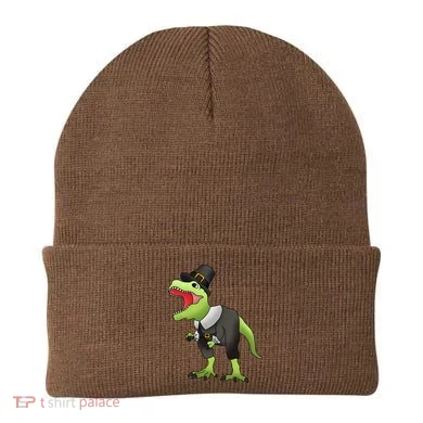 Dinosaur Thanksgiving Pilgrim Beanie