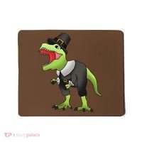 Dinosaur Thanksgiving Pilgrim Mousepad thumb 0
