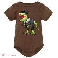 Dinosaur Thanksgiving Pilgrim Baby Bodysuit thumb 0