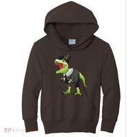 Dinosaur Thanksgiving Pilgrim Kids Hoodie thumb 0