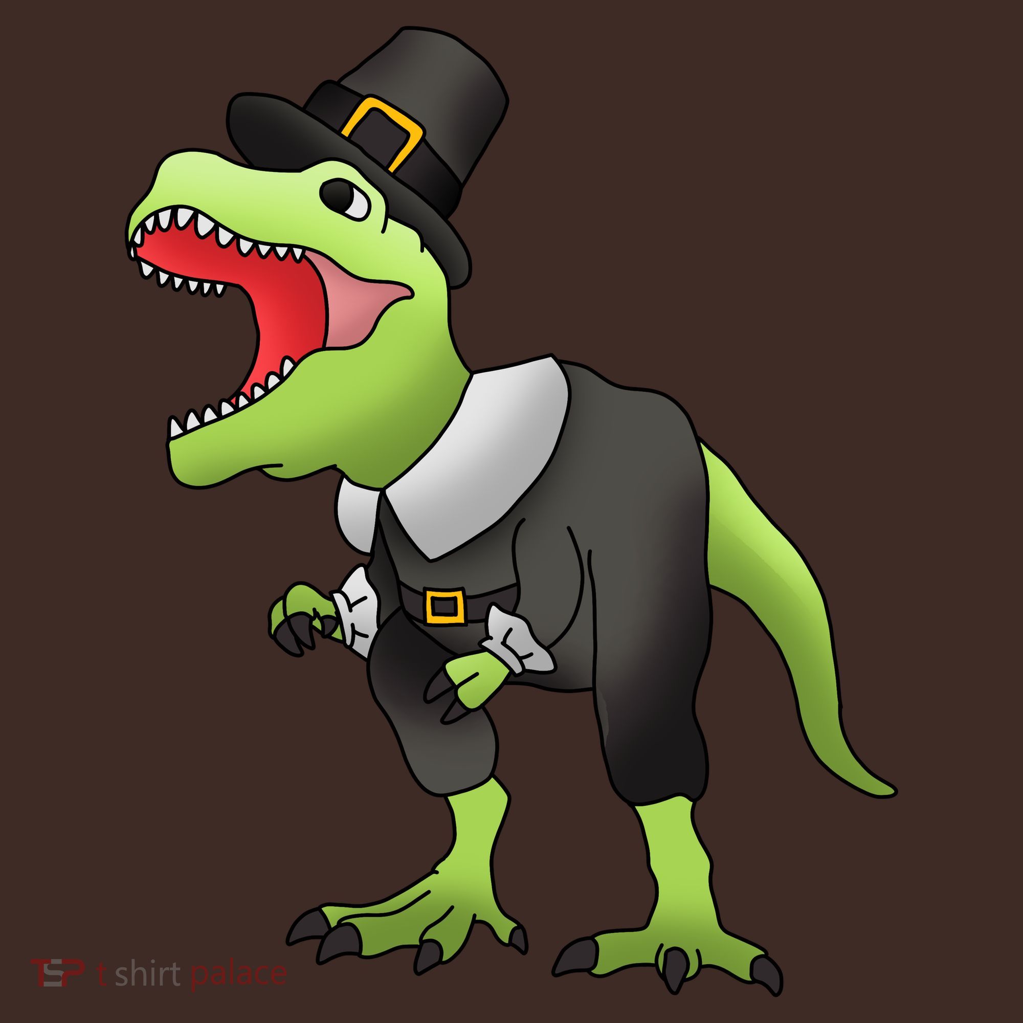 Dinosaur Thanksgiving Pilgrim Kids Hoodie
