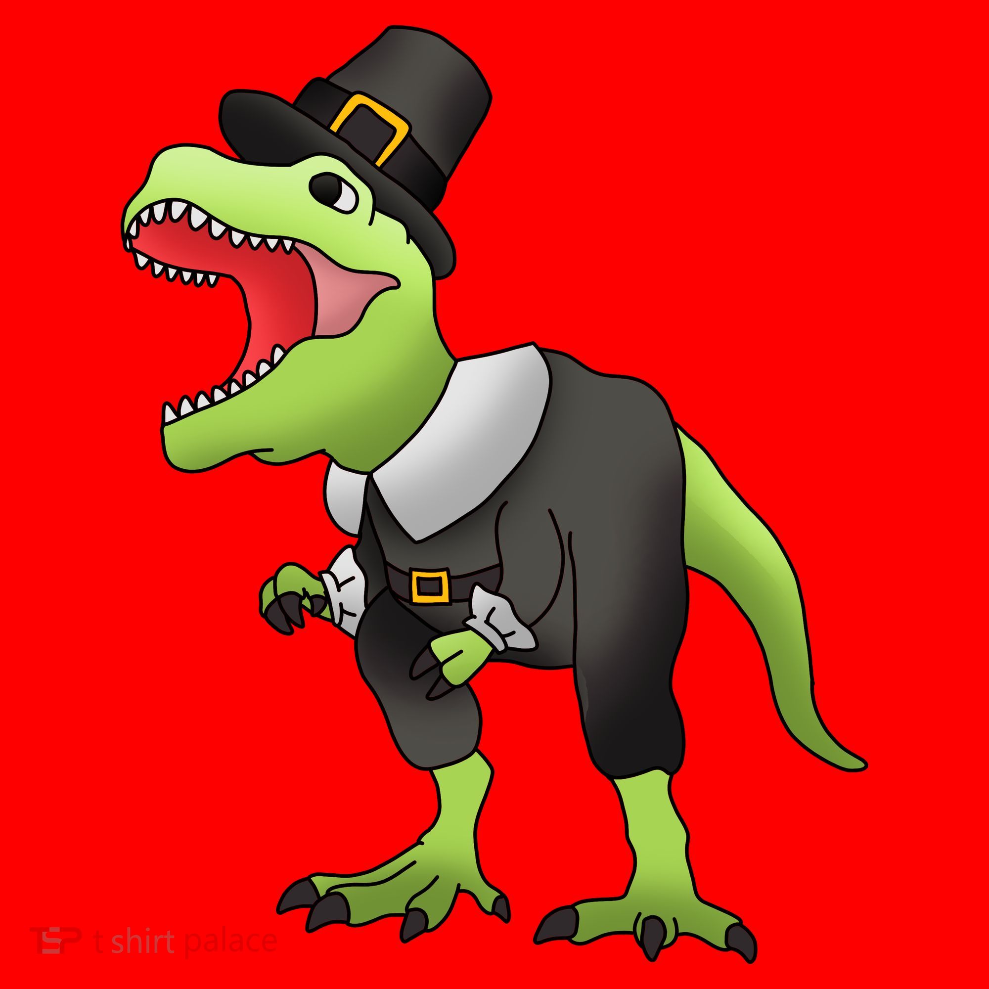 Dinosaur Thanksgiving Pilgrim Santa Hat