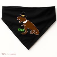 Dinosaur Thanksgiving T-Rex Pilgrim USA-Made Doggie Bandana thumb 0