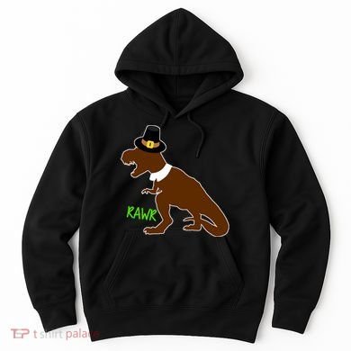 Dinosaur Thanksgiving T-Rex Pilgrim Hoodie