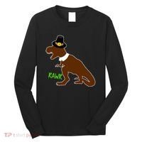 Dinosaur Thanksgiving T-Rex Pilgrim Long Sleeve Shirt thumb 0
