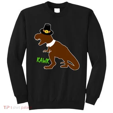 Dinosaur Thanksgiving T-Rex Pilgrim Sweatshirt