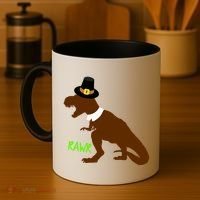 Dinosaur Thanksgiving T-Rex Pilgrim Coffee Mug thumb 4