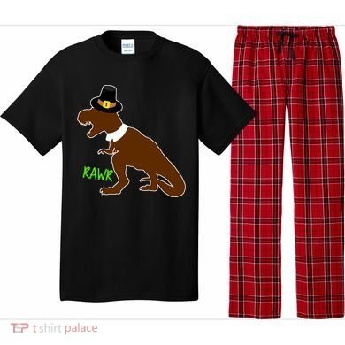 Dinosaur Thanksgiving T-Rex Pilgrim Pajama Set