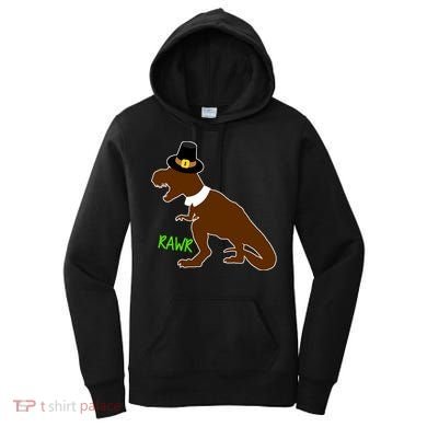 Dinosaur Thanksgiving T-Rex Pilgrim Women's Hoodie