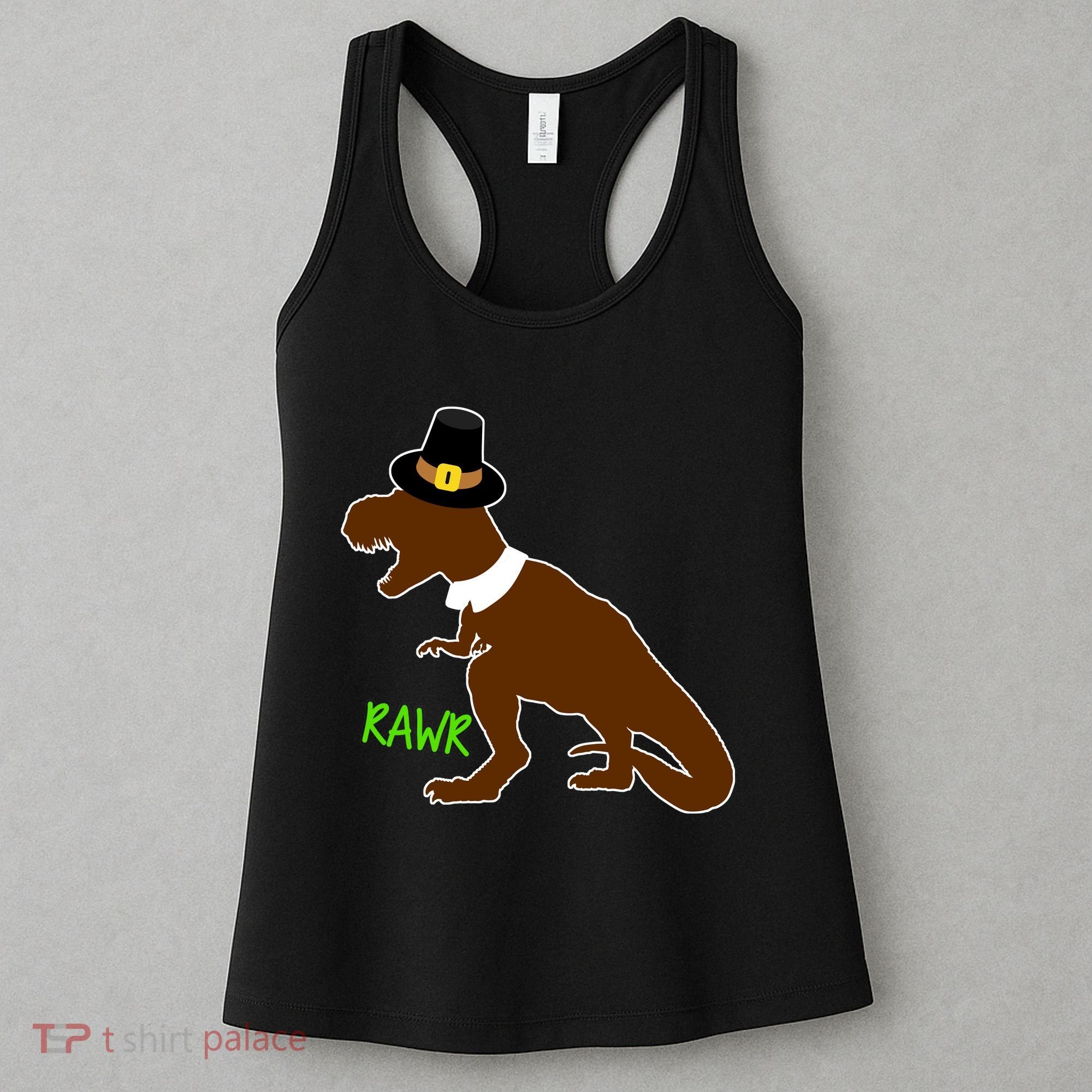 Dinosaur Thanksgiving T-Rex Pilgrim Women's Tank Top