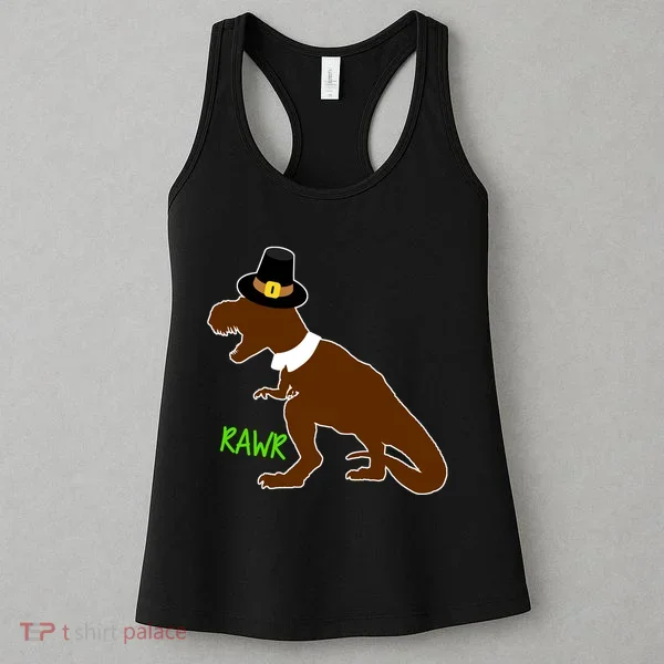 Dinosaur Thanksgiving T-Rex Pilgrim Women's Tank Top