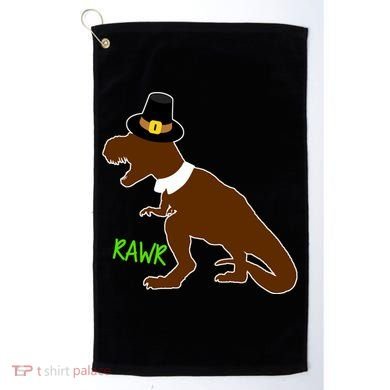 Dinosaur Thanksgiving T-Rex Pilgrim Golf Towel