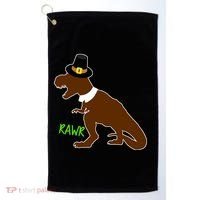 Dinosaur Thanksgiving T-Rex Pilgrim Golf Towel thumb 0