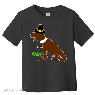 Dinosaur Thanksgiving T-Rex Pilgrim Toddler T-Shirt