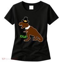 Dinosaur Thanksgiving T-Rex Pilgrim Women's T-Shirt thumb 0