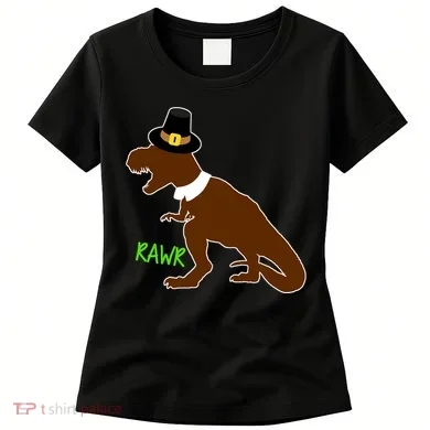 Dinosaur Thanksgiving T-Rex Pilgrim Women's T-Shirt