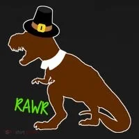 Dinosaur Thanksgiving T-Rex Pilgrim Women's T-Shirt thumb 6