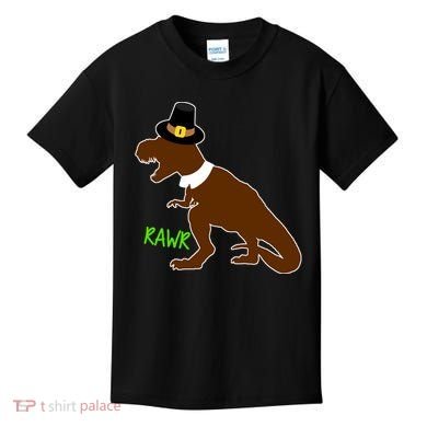 Dinosaur Thanksgiving T-Rex Pilgrim Kids T-Shirt