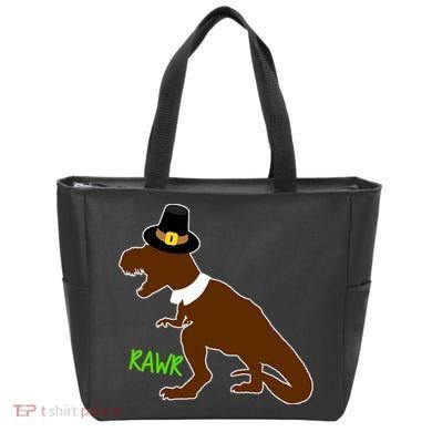 Dinosaur Thanksgiving T-Rex Pilgrim Tote Bag