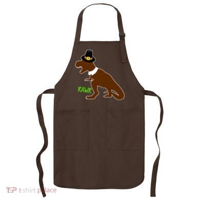 Dinosaur Thanksgiving T-Rex Pilgrim Apron