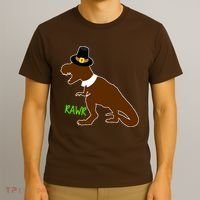 Dinosaur Thanksgiving T-Rex Pilgrim T-Shirt thumb 3