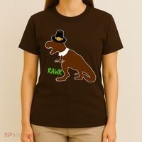 Dinosaur Thanksgiving T-Rex Pilgrim T-Shirt thumb 4