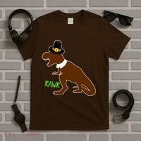 Dinosaur Thanksgiving T-Rex Pilgrim T-Shirt thumb 5