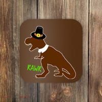 Dinosaur Thanksgiving T-Rex Pilgrim Coaster thumb 0