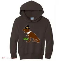 Dinosaur Thanksgiving T-Rex Pilgrim Kids Hoodie thumb 0