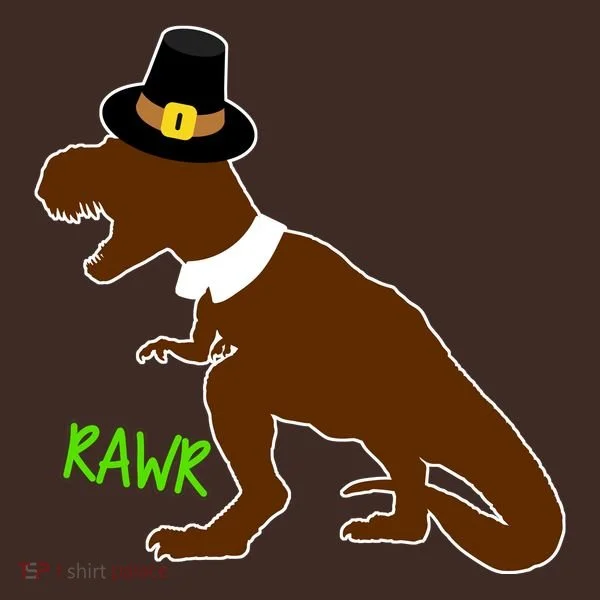 Dinosaur Thanksgiving T-Rex Pilgrim Kids Hoodie