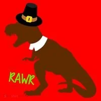 Dinosaur Thanksgiving T-Rex Pilgrim Santa Hat thumb 1