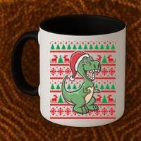 Dinosaur Ugly Christmas Coffee Mug thumb 2