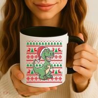 Dinosaur Ugly Christmas Coffee Mug thumb 3