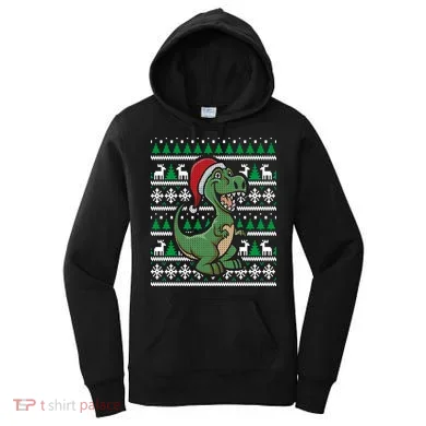 Dinosaur Ugly Christmas Women's Hoodie