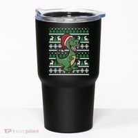 Dinosaur Ugly Christmas Tumbler thumb 0